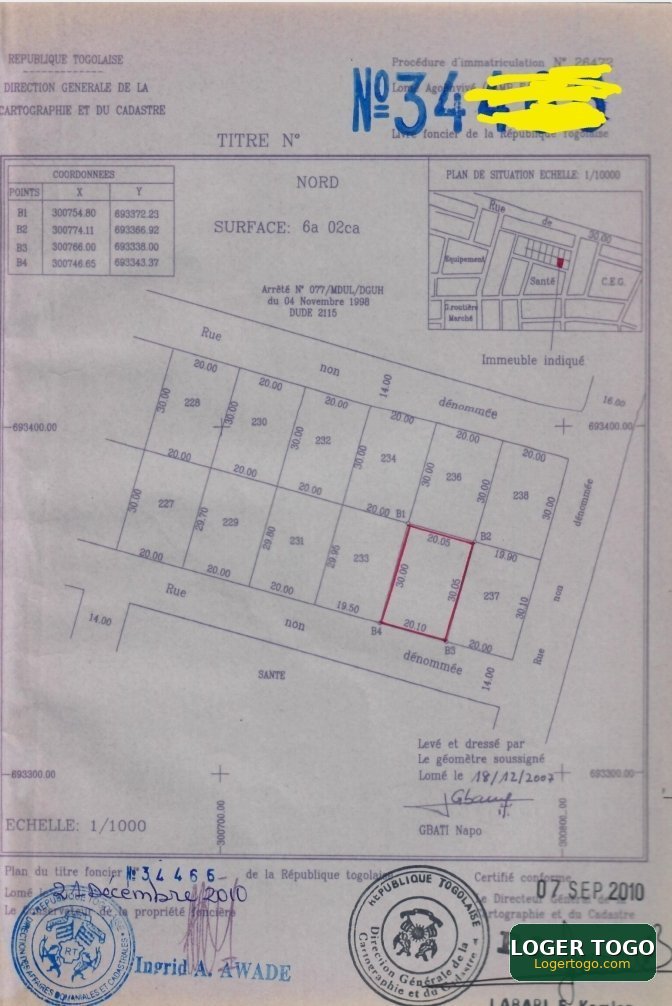1 lot clôturé à vendre à Agoè Togblékopé - Photo 2