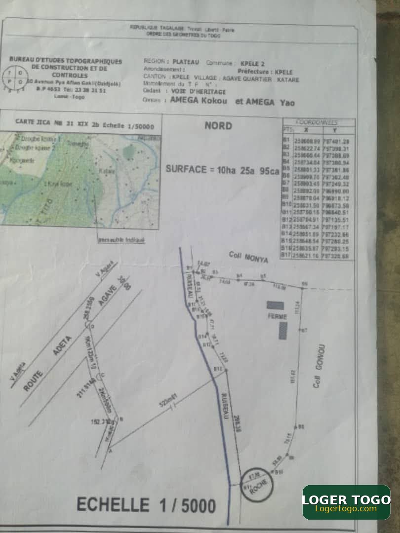 Terrains Agricoles à Vendre – Kpélé Agavé (kpalimé)