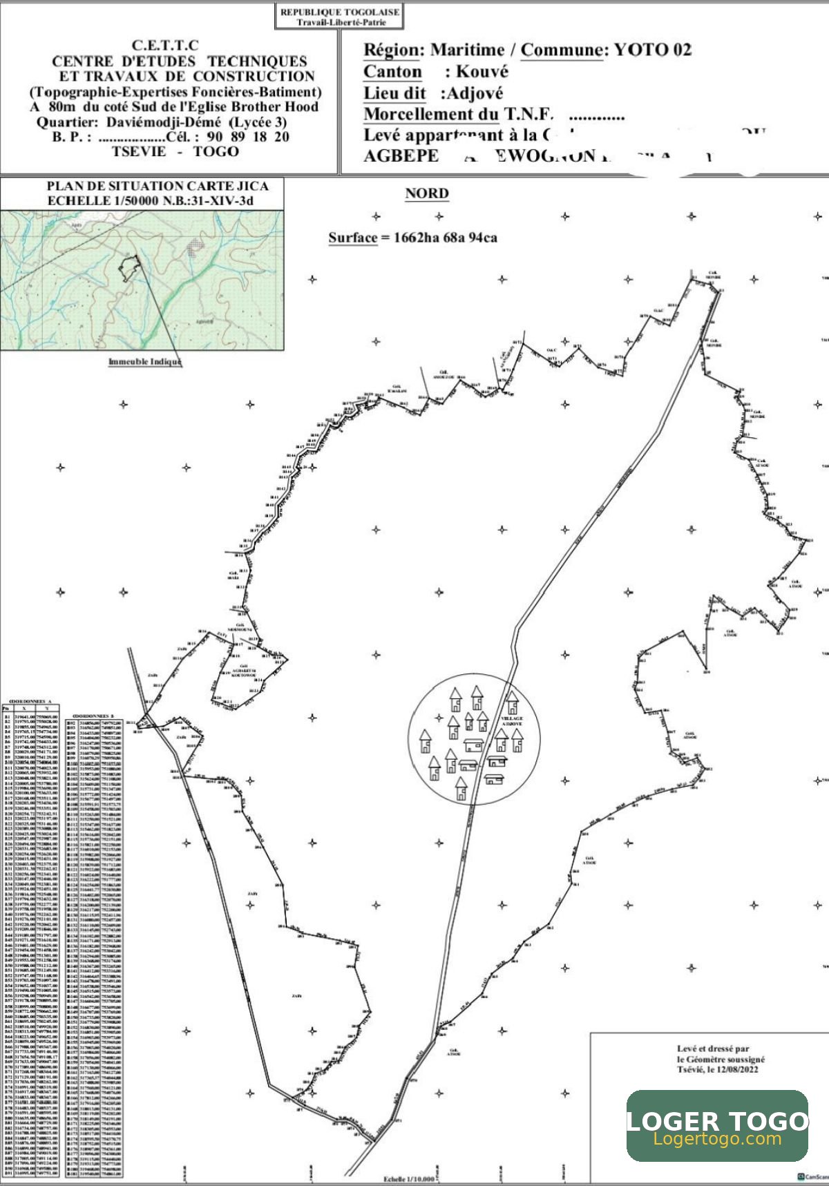 Terrain Agricol en Vente à Kouvé 24 km de Tsevié